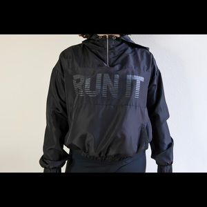 Athletic Black Forever 21 Half Zip w/ Hood Jacket